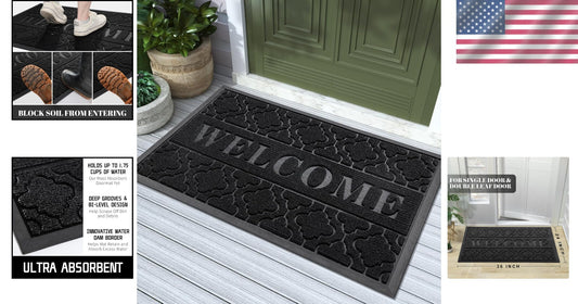 36x24 Inch Fade & Stain Resistant Doormat for High Traffic Indoor/Outdoor Areas