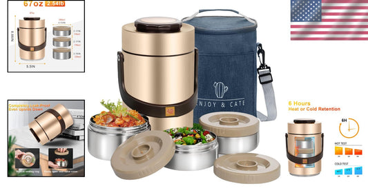 67 oz Stainless Steel Vacuum Insulated Soup Thermos - Stackable Food Container