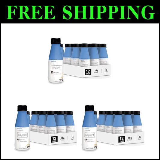 Ready-to-Drink Vanilla Vegan Protein Shake - 36 Pack with 28 Vitamins & Minerals