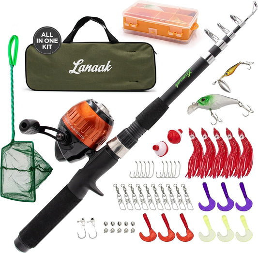 65-Inch Telescopic Fishing Rod Kit for Kids - Ultimate Outdoor Adventure Gear