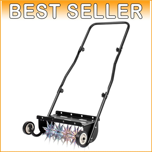 Durable Rotary Spike Aerator with Weight Tray for Effective Lawn Treatment