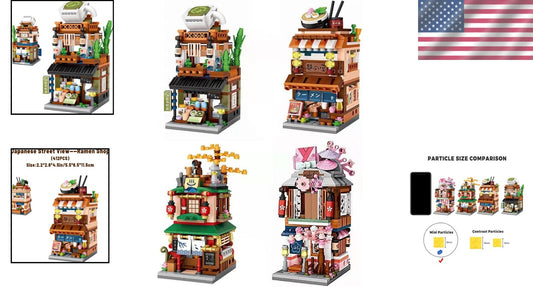 4-In-1 Japanese Street View Building Blocks Set for Creative Kids Ages 6-12