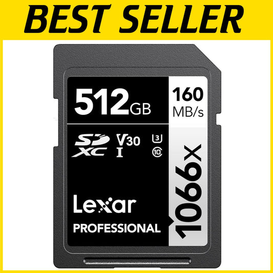 Ultra Reliable 512GB SDXC Card for High-Speed Photography & Video, Compact Size