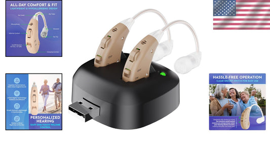 Ultra Clear Hearing Amplifiers with One Touch Control - Invisible & Lightweight