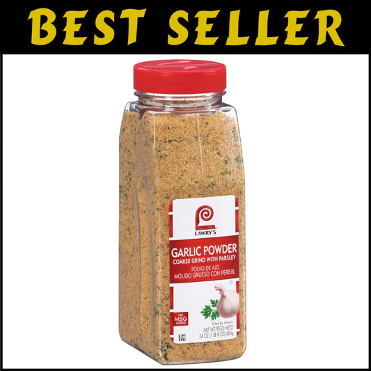 24 Oz Garlic Powder with Parsley - Gourmet Coarse Grind Seasoning for All Dishes