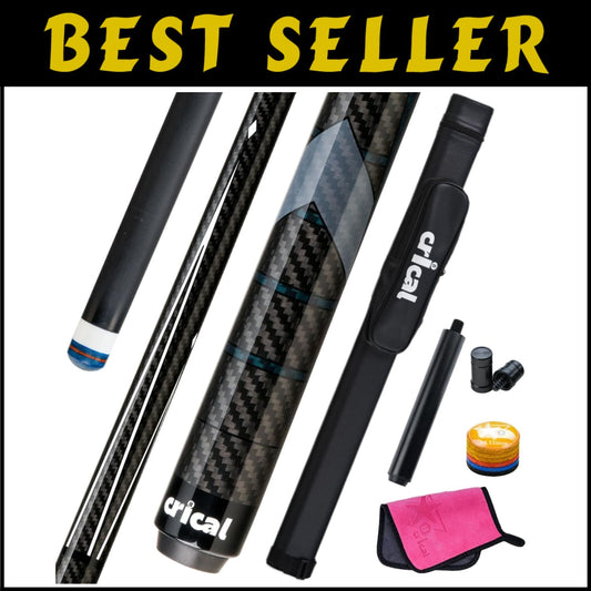 58-Inch Adjustable Pool Cue Stick - Low Deflection with Joint Protector and Case