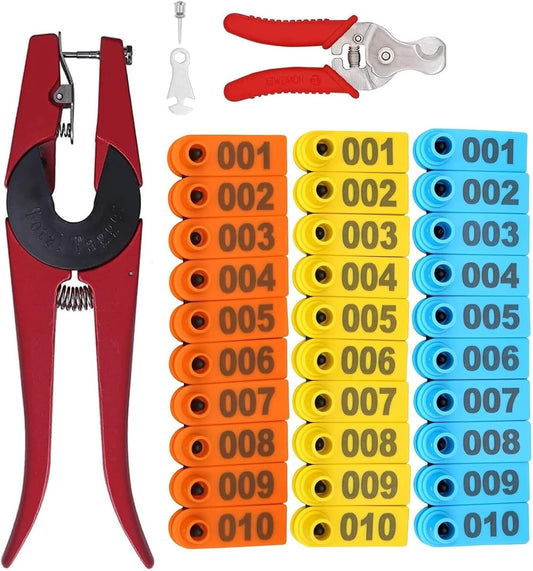 Professional 300PCS Ear Tags Set with Applicator for Cattle & Small Animals