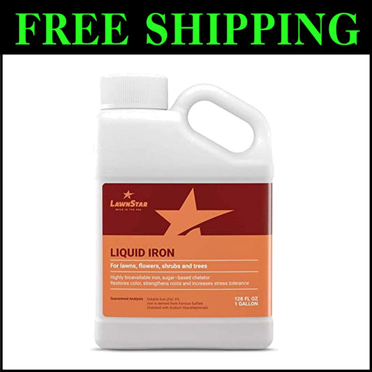 American-Made Liquid Iron 1 Gallon - Treat Yellowing Leaves & Promote Growth