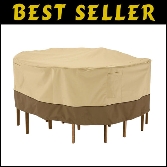 Veranda 60 Inch Round Table Cover - Stylish Protection Against Weather Elements