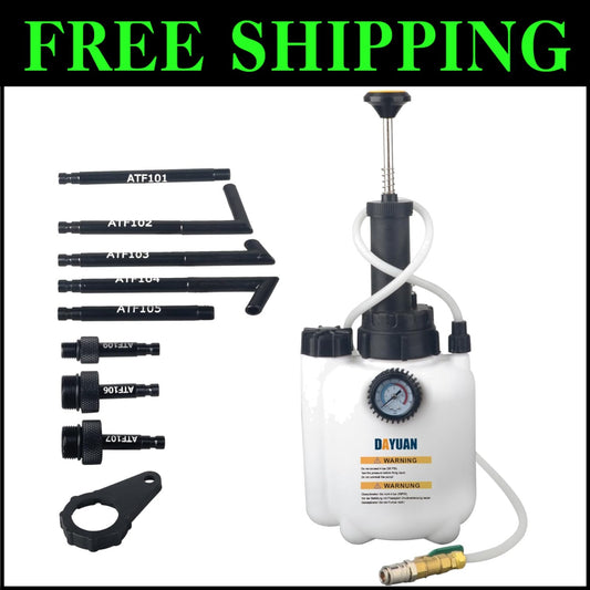 Automotive Fluid Transfer Pump Kit - 3L Capacity with Pressure Gauge & Adapters
