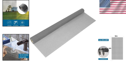 Breathable Gray Fiberglass Screen Roll 96"x50' - Versatile DIY Replacement Kit