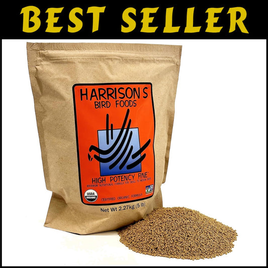 High Potency Organic Bird Food - 25lb Non-GMO Formula for Parrots & Medium Birds