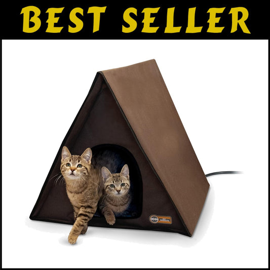 A-Frame Heated Outdoor Cat House - Insulated Shelter for Multiple Cats
