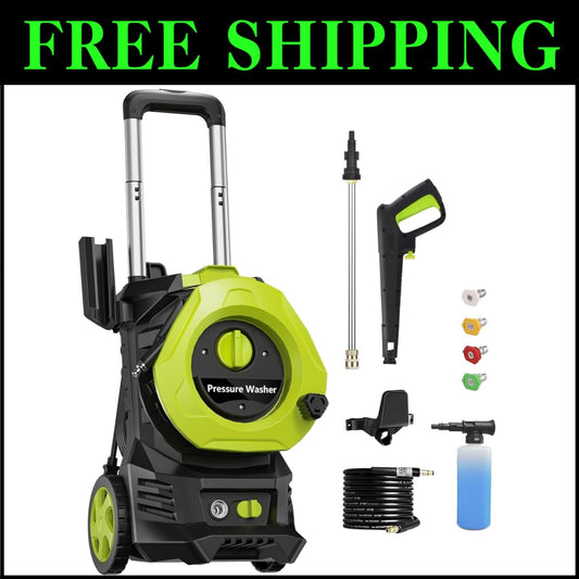 Compact 4800 PSI Pressure Washer with Foam Tank & 25ft Hose for Outdoor Cleaning