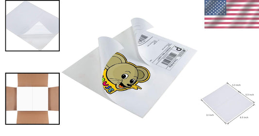 500 Sheets Half Sheet Shipping Labels, 1000 Clear Printable Stickers for All ...