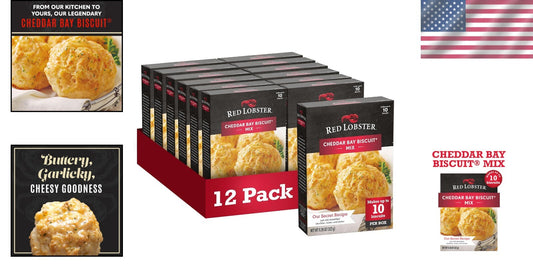 Easy Cheddar Bay Biscuit Mix - Pack of 12, Includes Garlic Herb Butter Seasoning