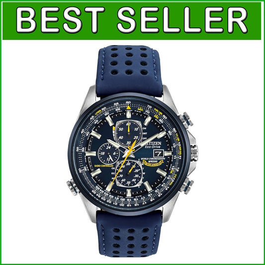 Sophisticated Men's Blue Angels Eco-Drive Watch with Perpetual Calendar Feature