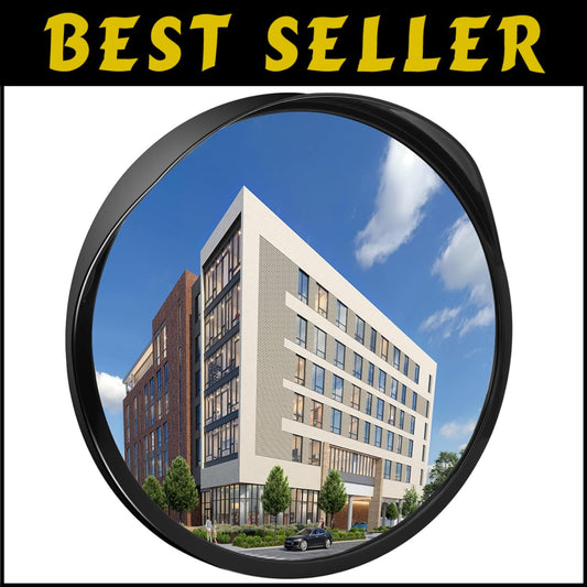 Adjustable Outdoor Blind Spot Convex Mirror - 18'' Safety Solution for Driveways