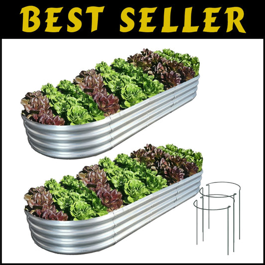 Durable 8x3ft Galvanized Garden Planter Boxes – Perfect for Vegetables & Flowers