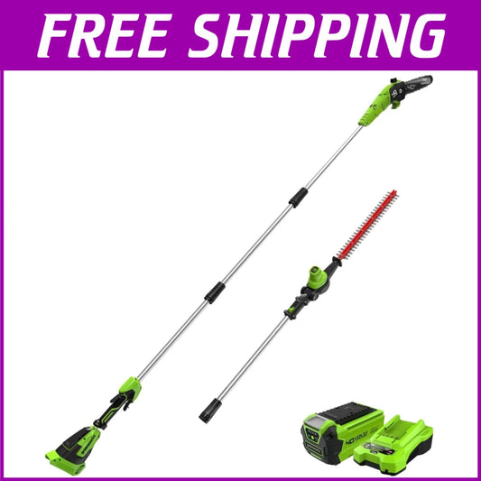 High-Performance 40V Pole Saw and Hedge Trimmer Combo - Effortless Yard Care