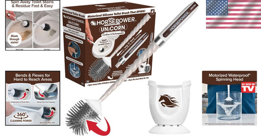 As-Seen-On-TV Unicorn Motorized Toilet Brush - 360° Cleaning Power Made Easy
