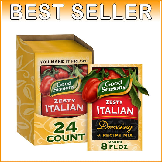 Authentic Zesty Italian Salad Dressing Mix - 24 Packets for Everyday Cooking