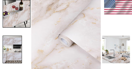 Self-Adhesive Gold Marble Peel and Stick Wallpaper for Elegant Countertops 23...
