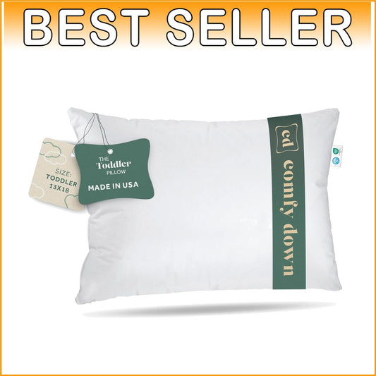 Ergonomic Toddler Pillow - 800 Fill Power Goose Down, 13x18 Inches, **Hypoall...