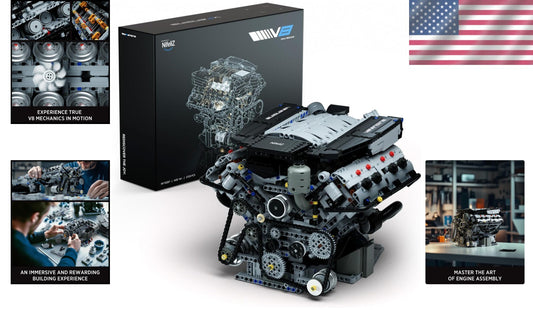 Exclusive V8 Engine Model Kit - Educational 2725 PCS Mechanical Toy for Adults
