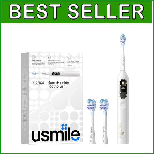 Waterproof Rechargeable Toothbrush with Missed Spot Detection and 2 Brush Heads