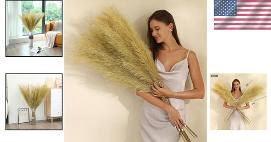 Versatile 45-Inch Gold Faux Pampas Grass - Hassle-Free Home and Event Decor