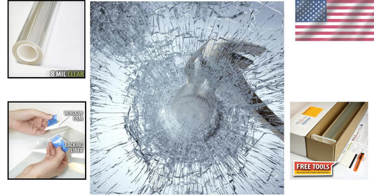 Crystal Clear Shatter-Resistant Window Film 48in X 12ft – Safety & UV Shield