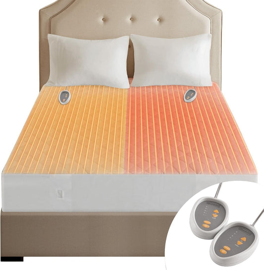 Electric Quilted Mattress Pad - King, 10-Hour Auto Shut-Off, Dual-Sided Comfort
