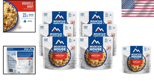 Lightweight 6-Pack of Biscuits & Gravy | Perfect Freeze-Dried Camping Food