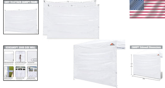 3-Pack Waterproof Sidewalls for 12x12ft Canopy - UV Protection & Durability