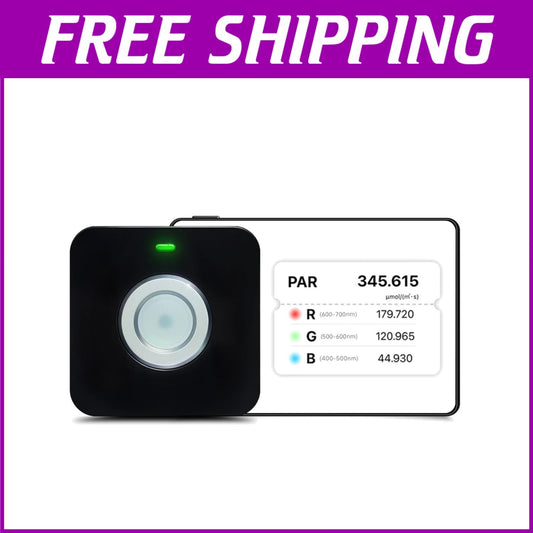 Battery-Powered Quantum PAR Meter - Optimize Plant Growth with Red & Blue PPFD