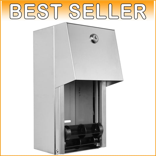 304 Commercial Grade Toilet Paper Holder - Lockable & Easy Roll Replacement