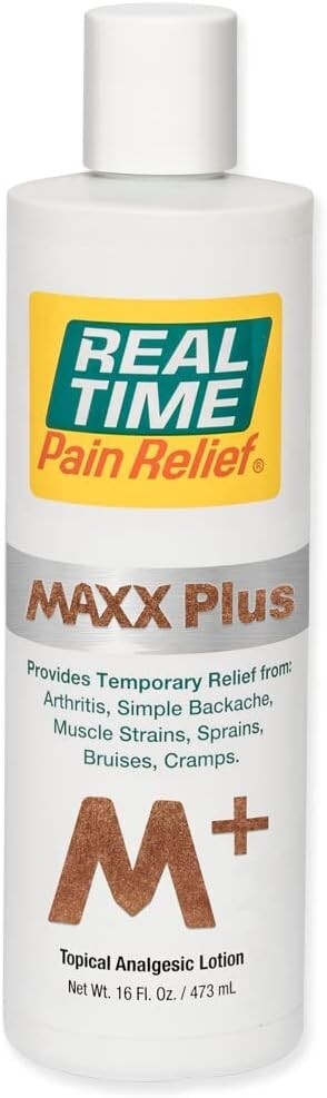 16 oz Real Time Pain Relief MAXX Plus Lotion - FDA Registered & Fast Absorbing
