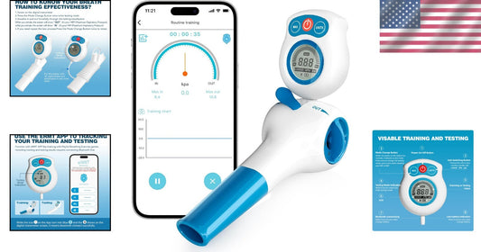 Recharge Your Lungs: Advanced Breathing Trainer with App & Resistance Settings
