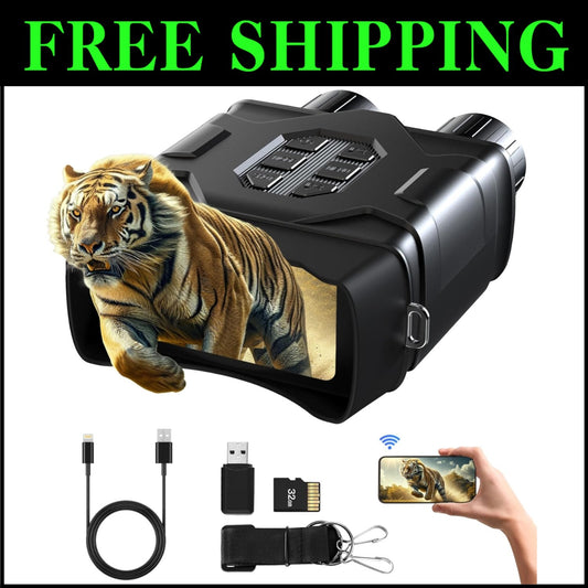 4K UHD Night Vision Goggles - 10X Zoom with App Control for Hunting & Security