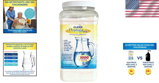 Multi-Purpose Liquid Thickener - Fast Acting, 1000 Servings for All Beverages