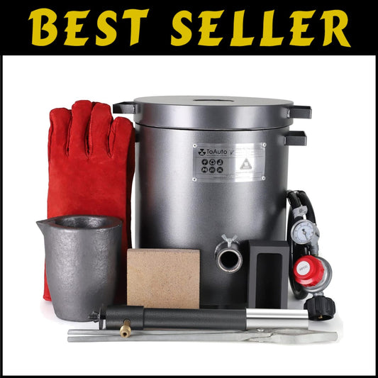 2023 Upgraded 6 KG Propane Melting Furnace with Graphite Crucible & 250,000 BTU