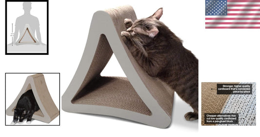 3-Sided Vertical Cat Scratching Post - Eco-Friendly Cardboard Lounge (18"/24")