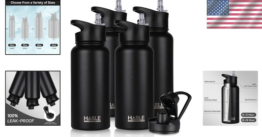 32 oz Insulated Stainless Steel Water Bottle – Double Wall Sports Hydration