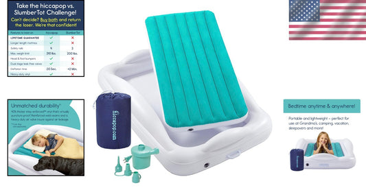 Inflatable Kids Mattress with Extra Tall Bumpers - Ideal for Travel and Camping