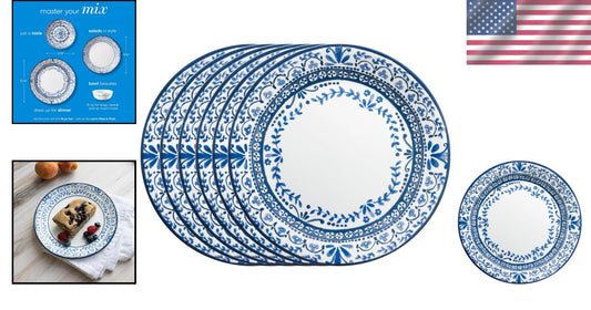 Elegant 6-Piece Lightweight Dinner Plate Set - Microwave & Dishwasher Safe