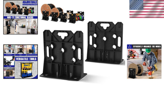 Heavy-Duty Cable Spool Rack - Supports 330 lbs, Ideal for Wire Dispensing