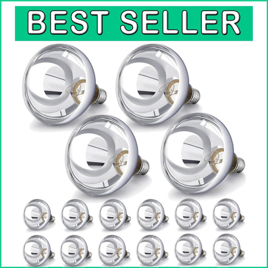250W E26 Base Heat Lamp – 16 Clear Glass Bulbs for Reptiles & Animal Care