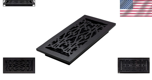 Durable 6 x 14 Inches Cast Iron Victorian Floor Register - Tool-Free Install