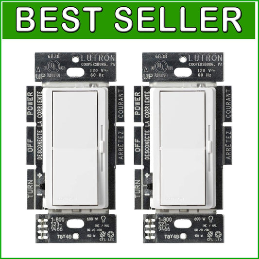 Diva LED+ Dimmer Switch - 2-Pack for Smooth Dimming of LED & Incandescent Bulbs